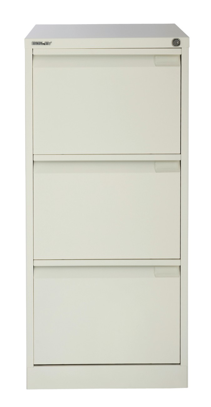 Bisley Bs Steel Filing Cabinet 3 Drawers Lockable 470 X 622 X 1,016 Mm Chalk White
