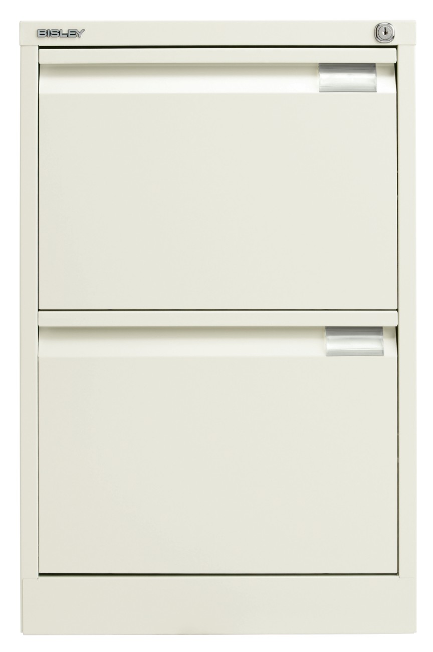 Bisley Bs Steel Filing Cabinet 2 Drawers Lockable 470 X 622 X 711 Mm Chalk White