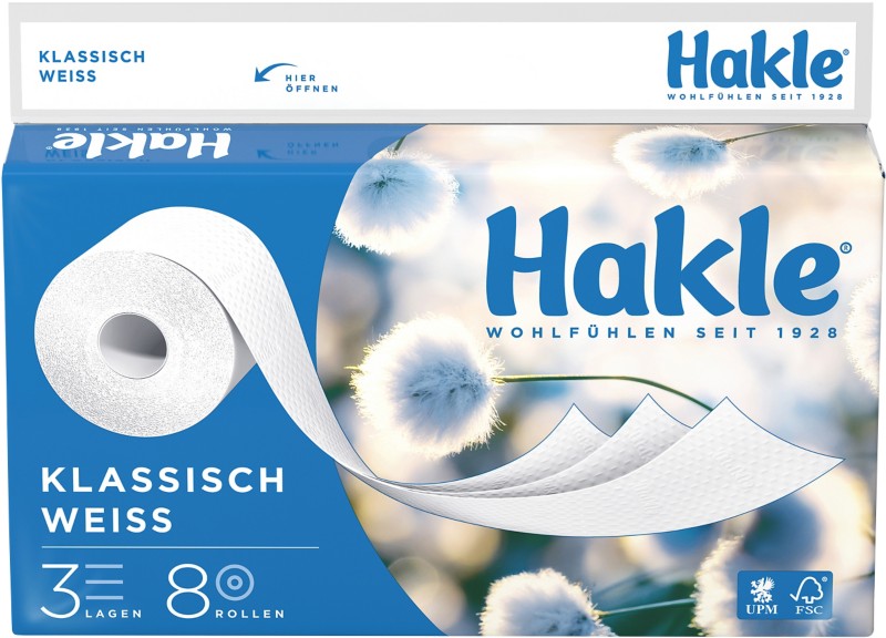 Hakle Classic Toilettenpapier 3-lagig 10118 8 Rollen à 150 Blatt