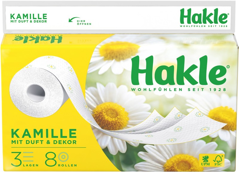 Hakle Kamille Toilettenpapier 3-lagig 10106 8 Rollen à 150 Blatt