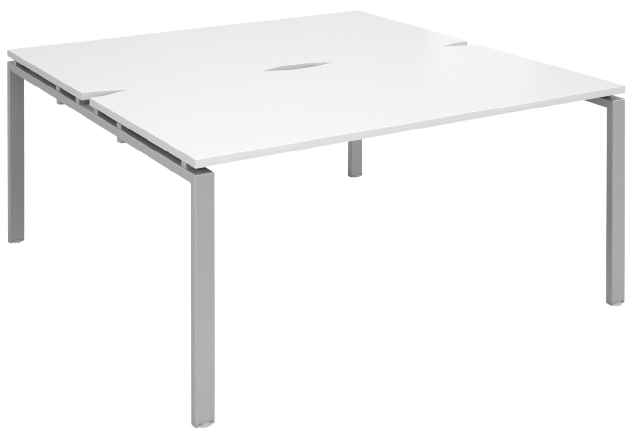 Dams International Adapt Ii Back To Back Desk Rectangular White H-Frame 1,600 (W) X 1,600 (D) X 725 (H) Mm Melamine