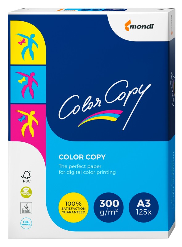 Mondi Color Paper DIN A3 Druckerpapier Weiß 300 g/m² Satin 125 Blatt