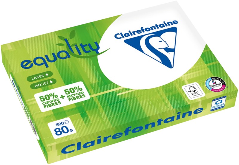 Clairefontaine Equality DIN A3 Druckerpapier Weiß 80 g/m² Glatt 500 Blatt