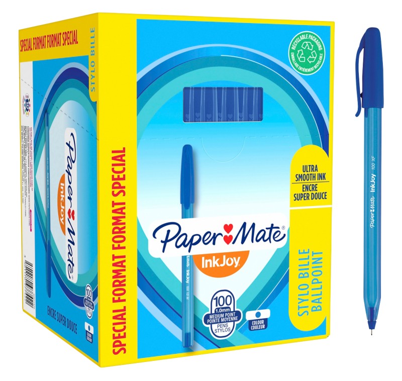 Papermate InkJoy 100 Kugelschreiber Blau Mittel 0.8 mm 100 Stück