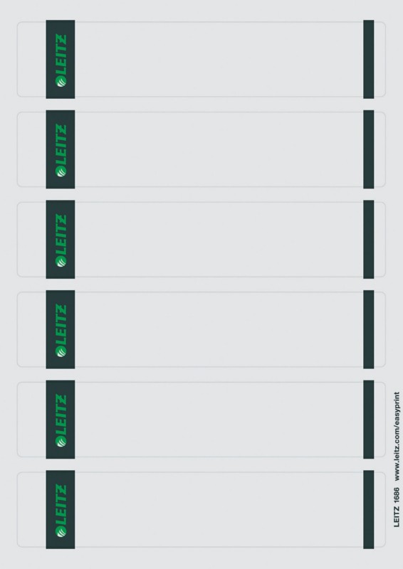 Leitz PC-beschriftbare Selbstklebende Rückenschilder 1686 Für Leitz 1050 Qualitäts-Ordner Hellgrau 39 x 192 mm 600 Stück