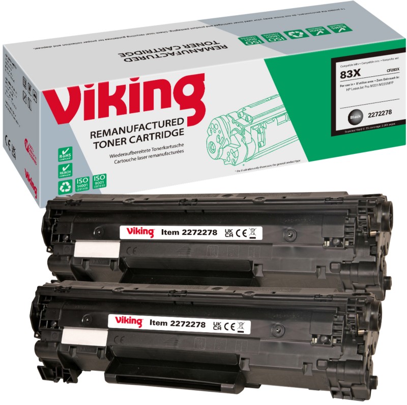 Viking 83X Kompatibel HP Tonerkartusche CF283X Schwarz