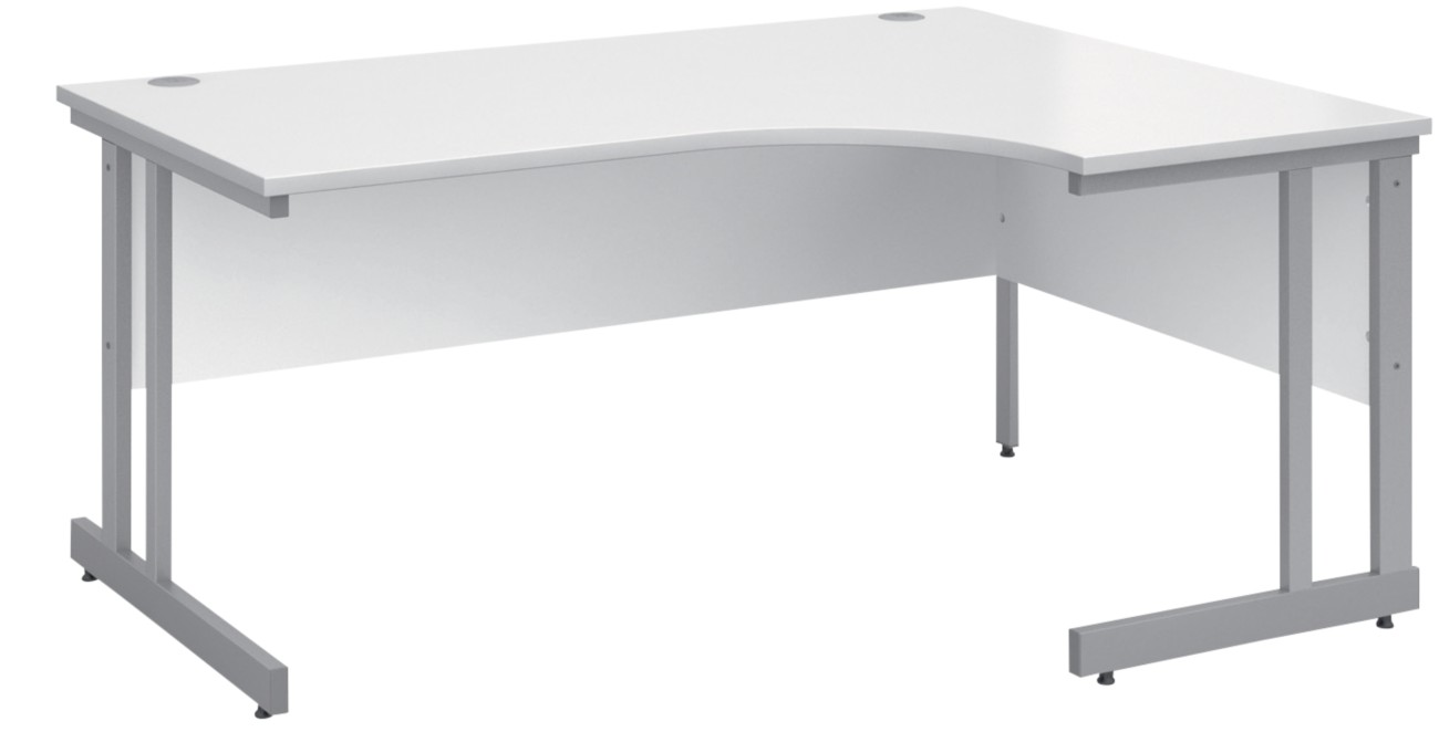 Dams International Momento Right Hand Corner Desk Corner White Cantilever 1,600 (W) X 1,200 (D) X 725 (H) Mm Mfc (Melamine Faced Chipboard)
