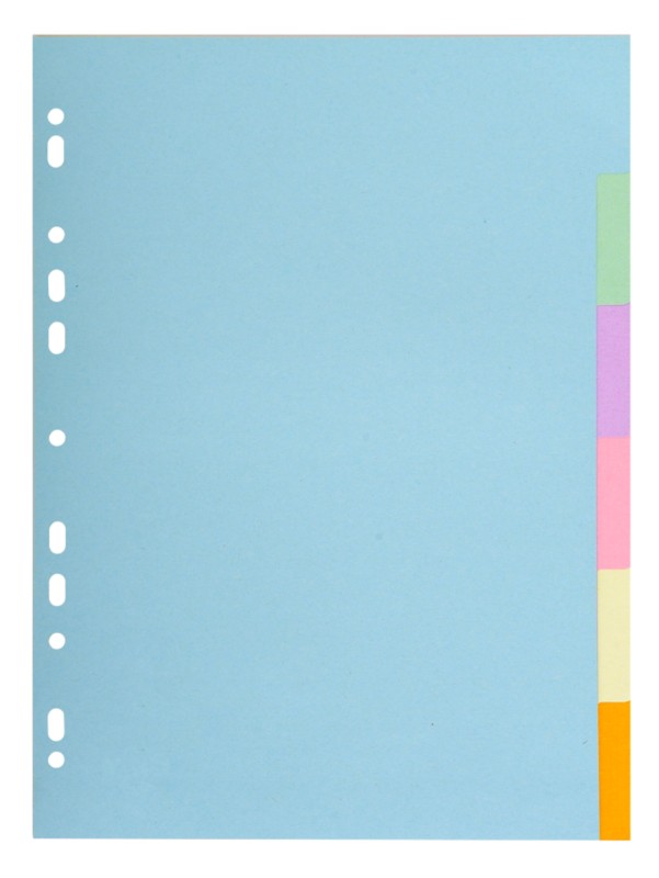 Exacompta 6 Part Coloured Recycled Plain Dividers
