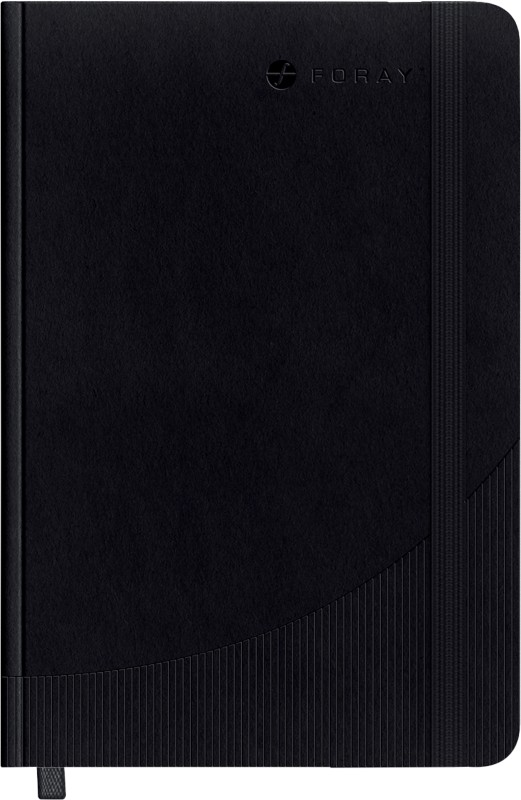 Foray Classic Notizbuch DIN A5 Kariert Gebunden PP (Polyproplylen) Hardback Schwarz Nicht perforiert 160 Seiten 80 Blatt