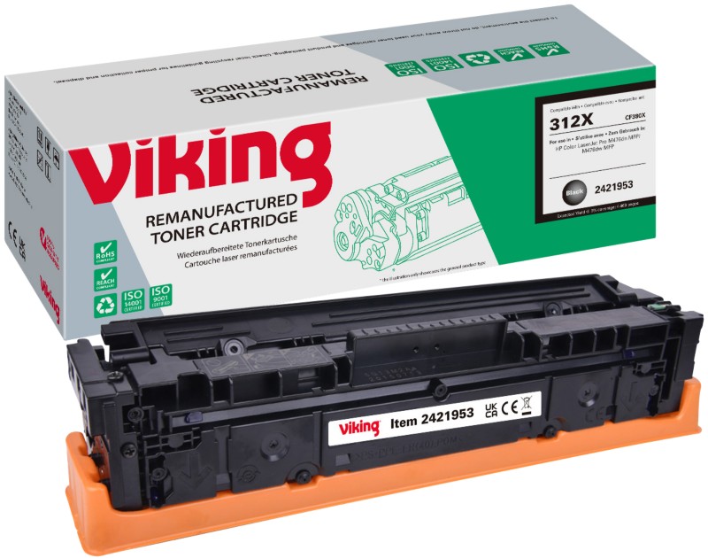 Viking 312X Kompatibel HP Tonerkartusche CF380X Schwarz