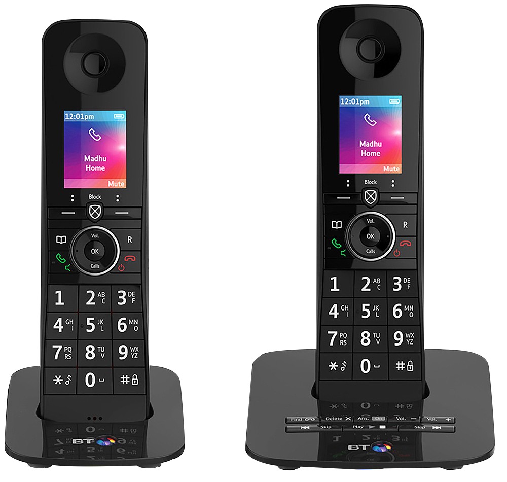 Bt Premium Cordless Telephone 90631 Black Twin Handset