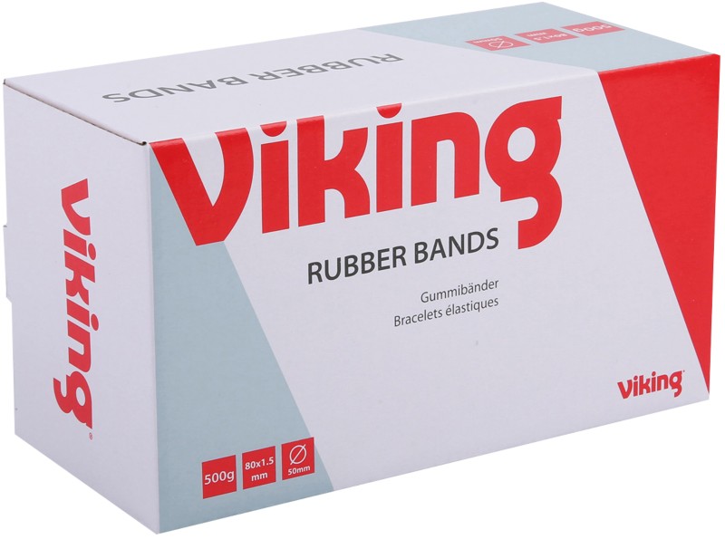 Viking Gummibänder 80 x 1,5 mm Ø 50 mm Rot 500g