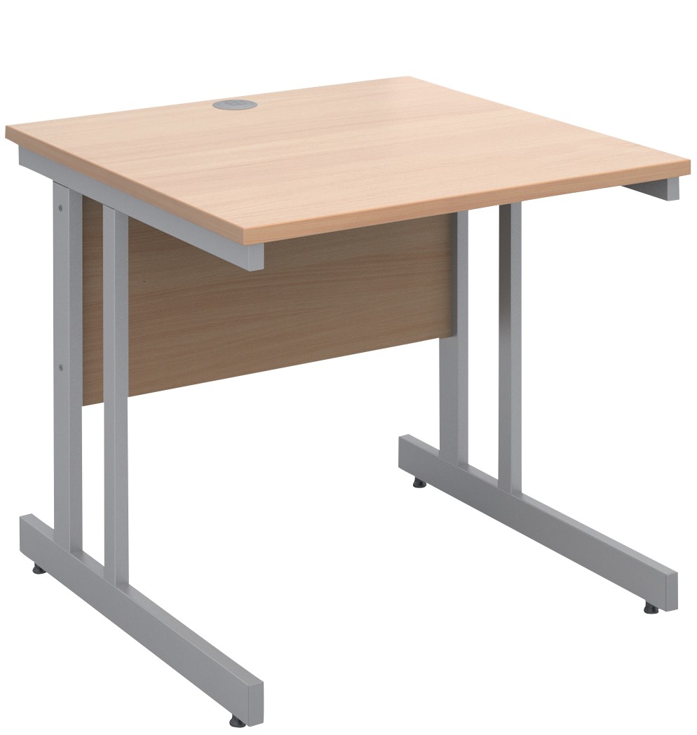 Dams International Momento Straight Desk Rectangular Beech Cantilever 800 (W) X 800 (D) X 725 (H) Mm Mfc (Melamine Faced Chipboard)