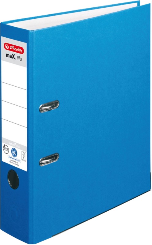 Thumbnail - herlitz maX.file nature plus Ordner DIN A4 80 mm Blau 2 Ringe Pappkarton, PP (Polypropylen) Texturiert Hochformat