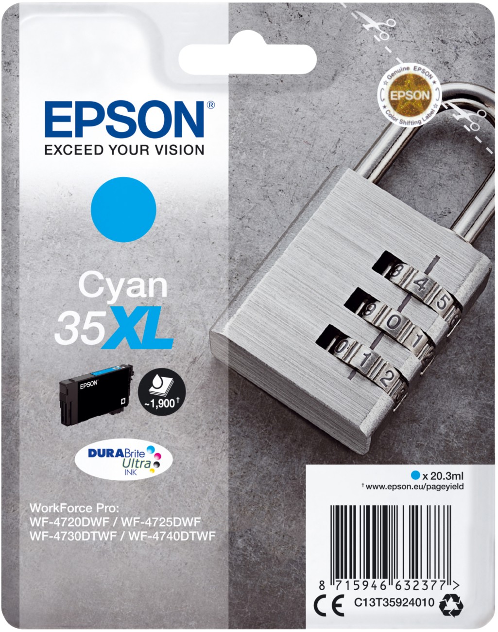 Genuine Epson Ink - 35XL CYAN / WF-4720DWF WF-4725DWF (INC VAT) BOXED 2026 - Image 10