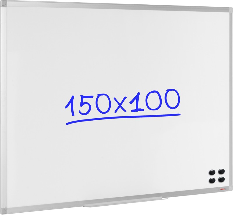 Viking Standard Whiteboard Wandmontiert Magnetisch Lackierter Stahl Einseitig 150 (B) x 100 (H) cm