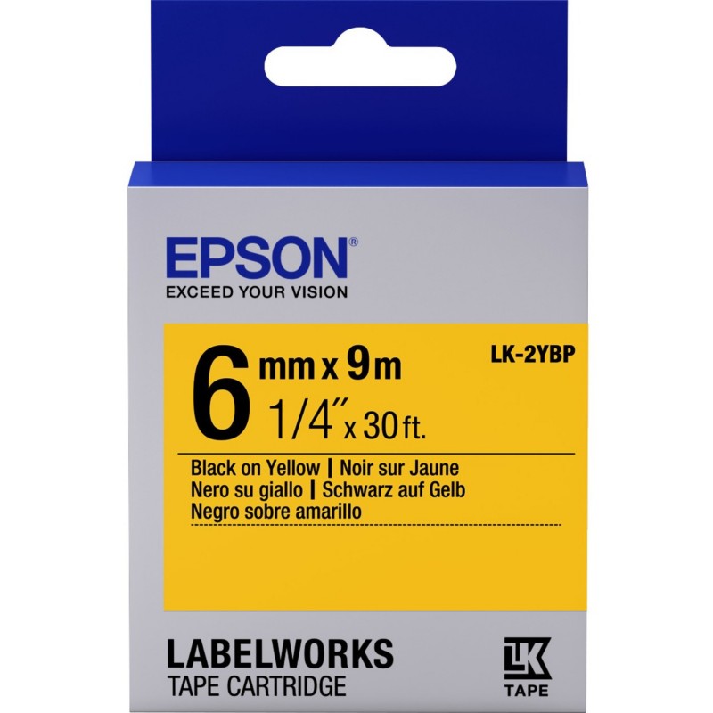 Epson Schriftband LK-2YBP Gelb 6 mm