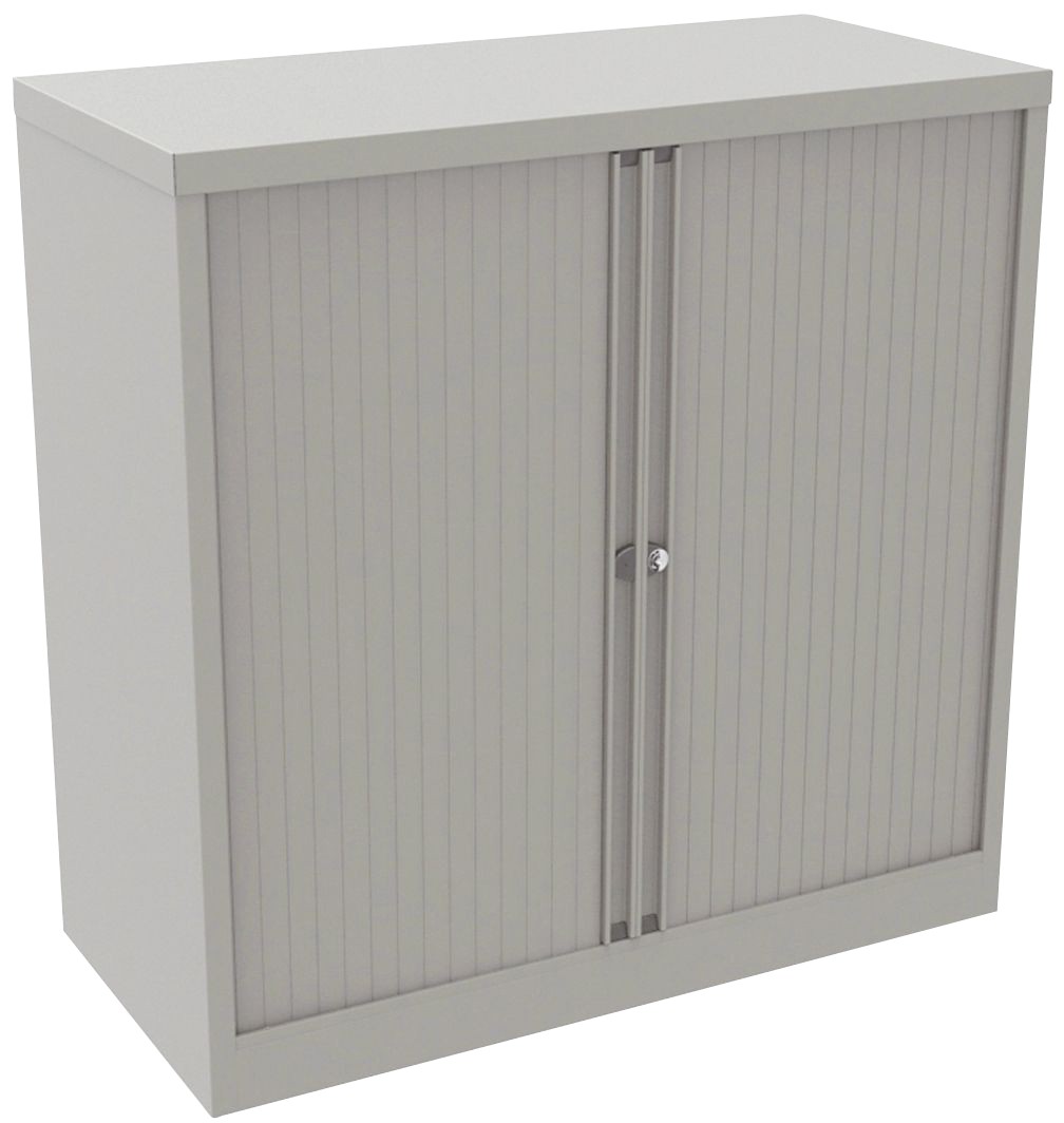 Bisley Tambour Cupboard Steel 1 Shelf Lockable 1,000 X 470 X 1,015 Mm Grey