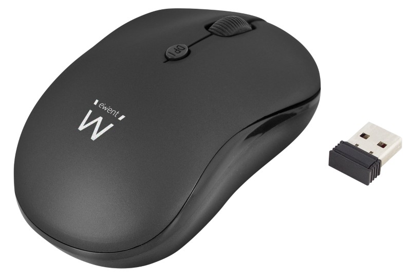 ewent Wireless Mouse EW3232 Optical For Right and Left-Handed Users With USB-A Nano Receiver Black