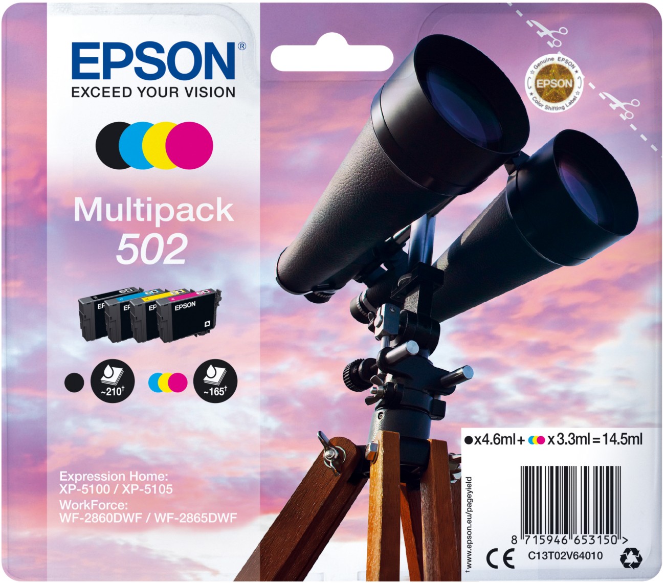 Genuine Epson Ink Multipack - 502 / XP-5100 WF-2860DWF 12/28 (Lot#012) - Image 17