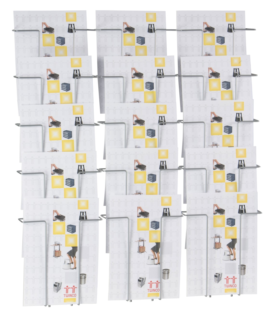 Wall mounted wire A4 literature dispenser - 15 compartments 400424 - Image 3
