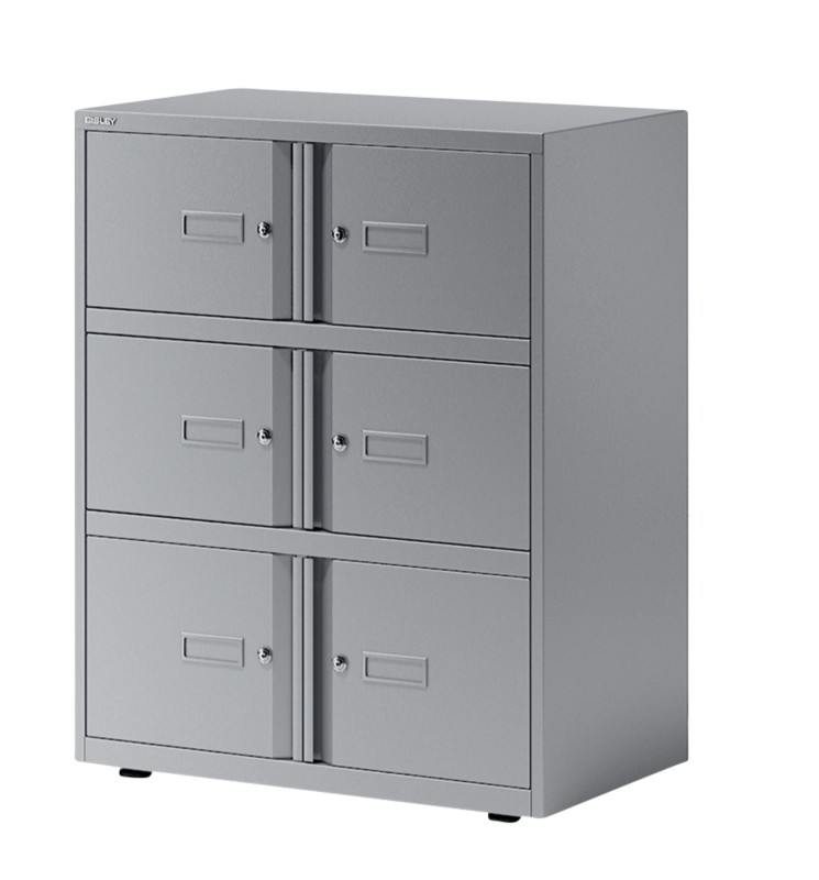 Thumbnail - Bisley Essentials Lodge Stahl Aktenschrank 6 Schübe Abschließbar 800 x 470 x 1.000 mm Silber