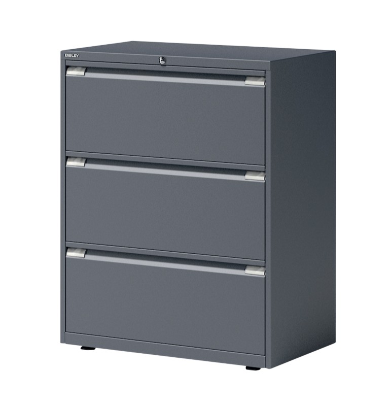 Thumbnail - Bisley Hängeregistraturschrank mit 3 Schubladen 3 Schübe Anthrazit 800 x 470 x 1.000 mm
