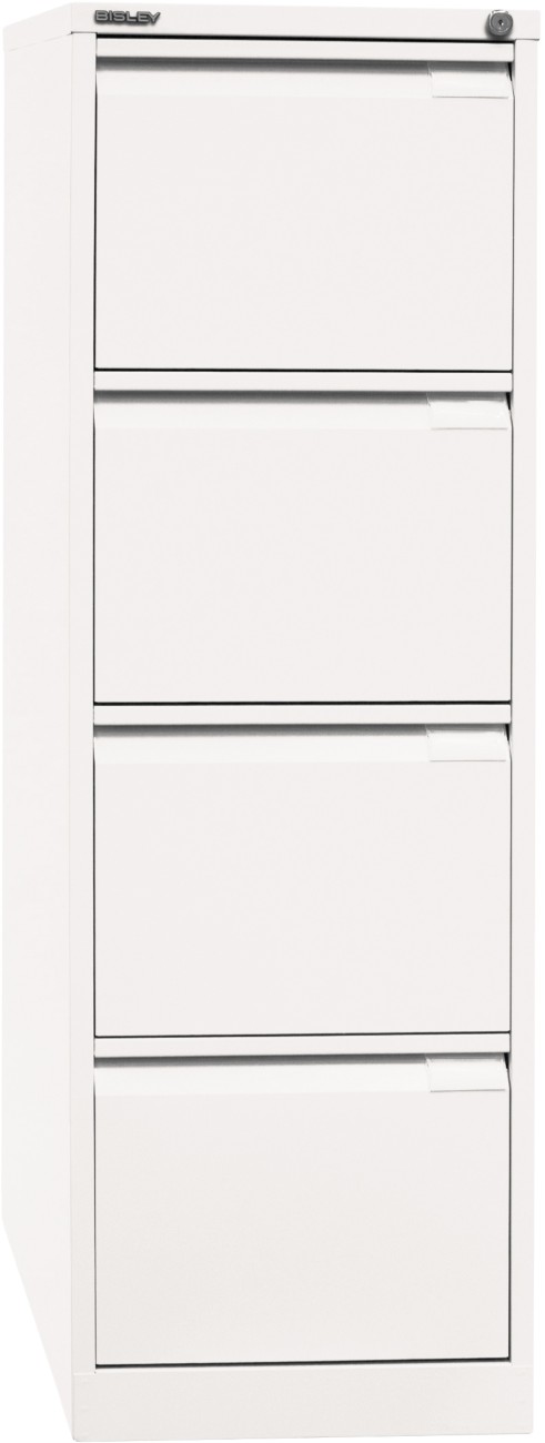 Bisley Aktenschrank A4BS4E 4 Schübe Verkehrsweiß 413 x 622 x 1.321 mm