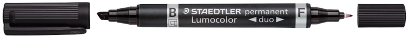Thumbnail - STAEDTLER Lumocolor duo 348 Rundspitze Permanentmarker Mittel Rundspitze 0,6 mm, 1,5 mm Schwarz Nachfüllbar