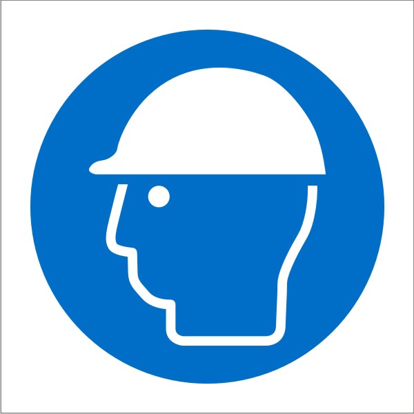 Mandatory Sign Hard Hats Plastic 15 x 15 cm