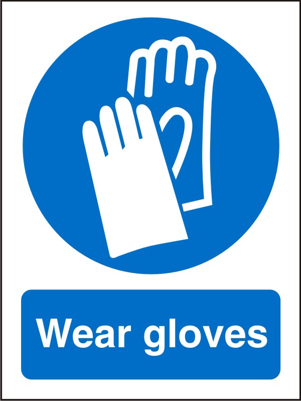 Mandatory Sign Gloves Adhesive Plastic 20 x 15 cm