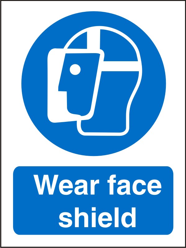 Mandatory Sign Face Shield Adhesive Vinyl 30 x 20 cm