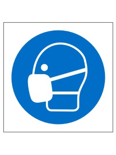 Mandatory Sign Mask Adhesive Plastic 20 x 20 cm