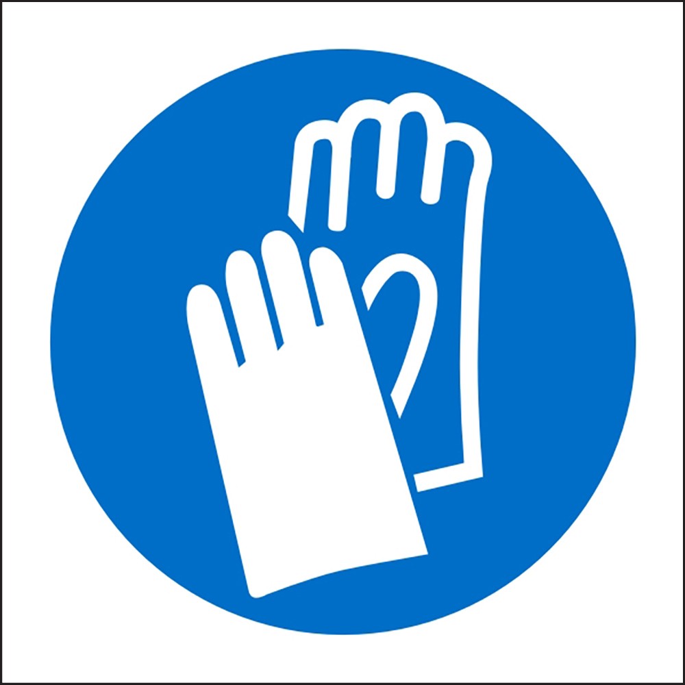 Mandatory Sign Gloves Adhesive Plastic 20 x 20 cm