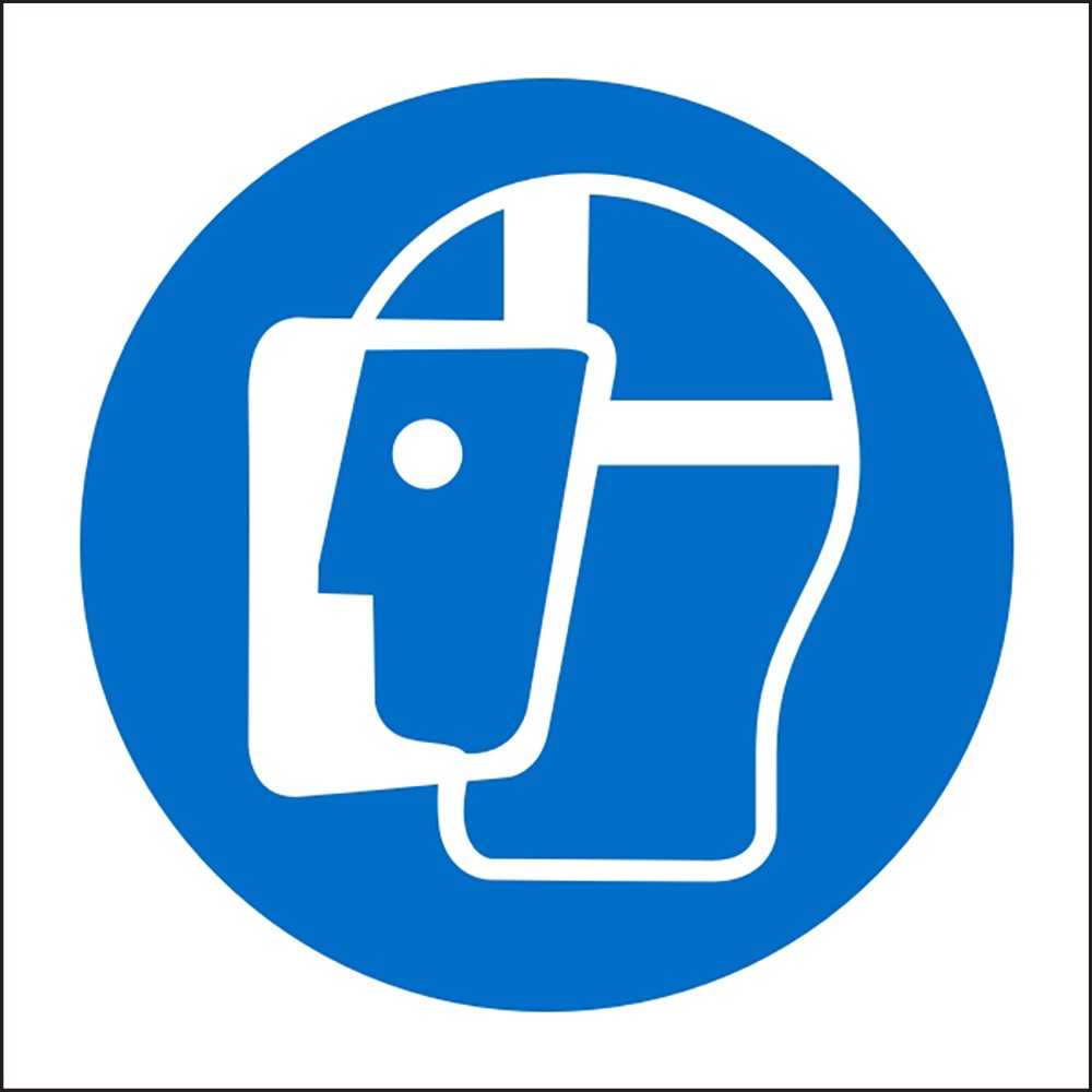 Mandatory Sign Face Shield Adhesive Vinyl 20 x 20 cm