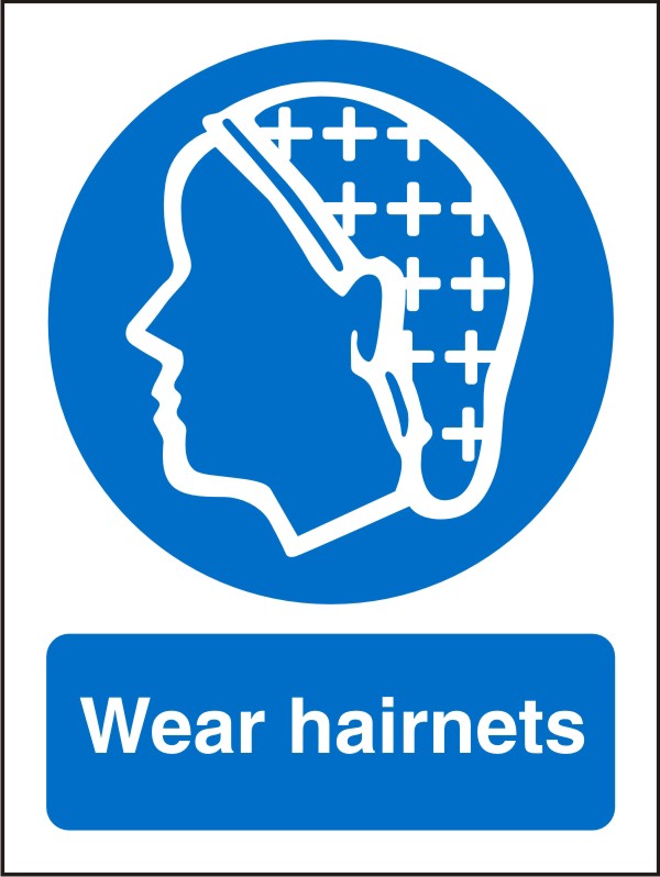 Mandatory Sign Wear Hairnets Plastic 30 x 20 cm