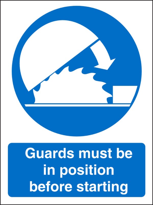 Mandatory Sign Guards Plastic Blue, White 30 x 20 cm