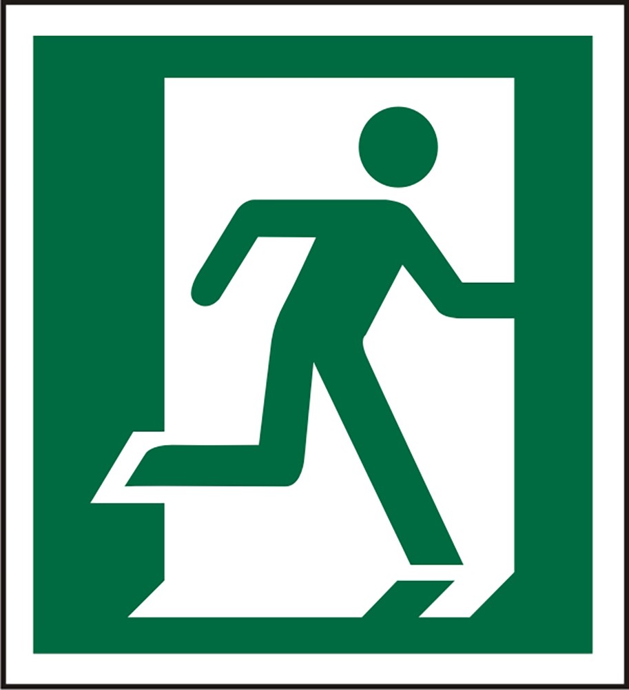 Fire Exit Sign Left Arrow Adhesive Plastic 20 x 20 cm