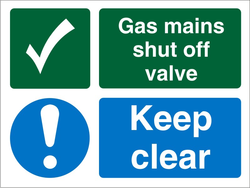 Mandatory Sign Shut Off Adhesive Vinyl 15 x 20 cm