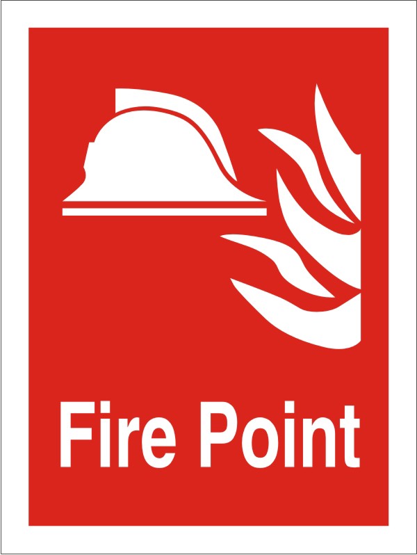 Fire Information Sign Fire Point Adhesive Vinyl 30 x 20 cm