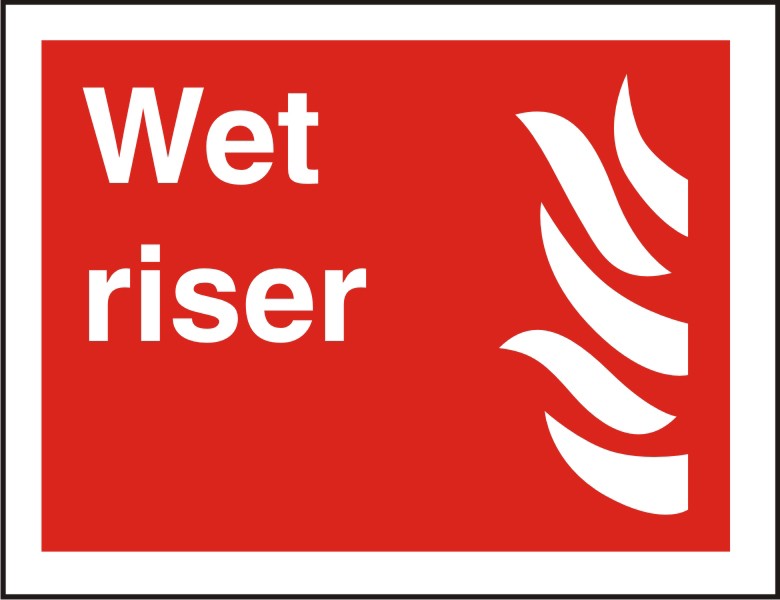 Fire Information Sign Wet Riser Adhesive Vinyl 20 x 30 cm