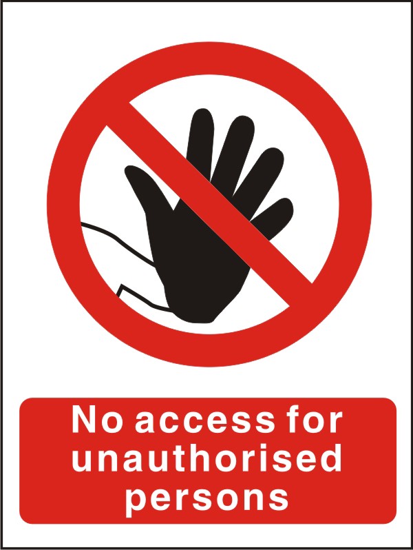 Warning Sign No Access Adhesive Plastic 30 x 20 cm
