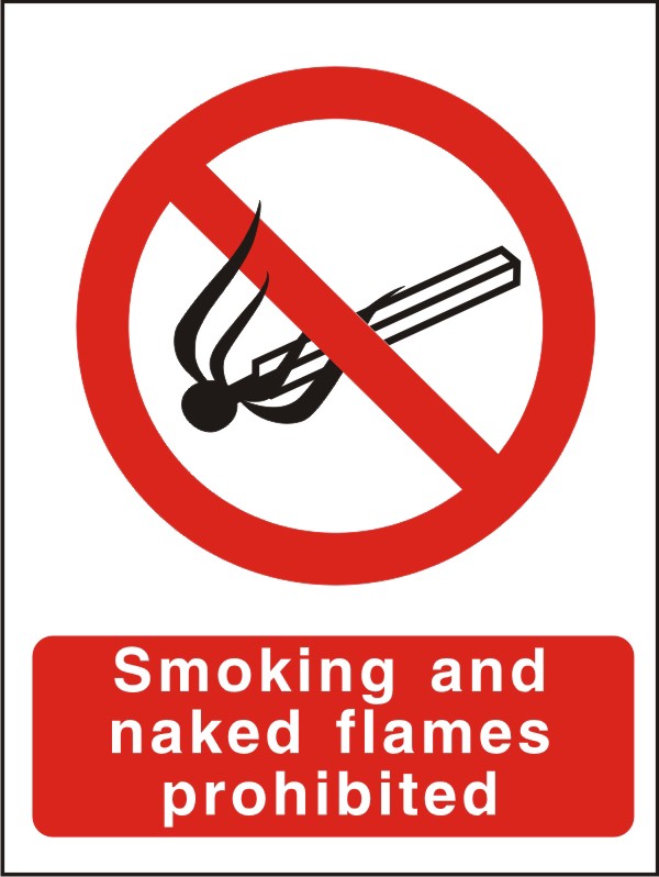 Warning Sign Naked Flames Adhesive Plastic 20 x 15 cm