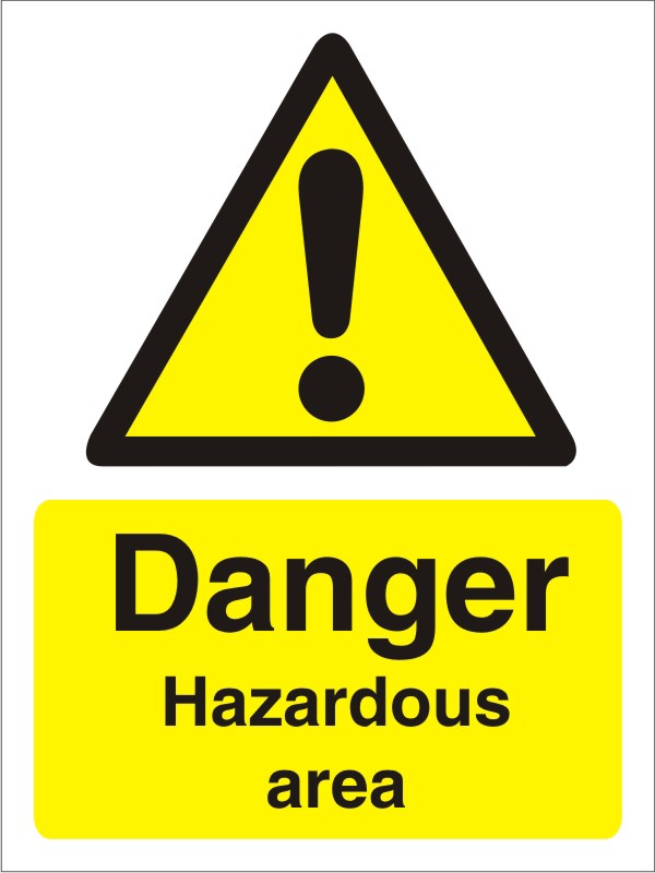 Warning Sign Hazard Area Adhesive Plastic 40 x 30 cm