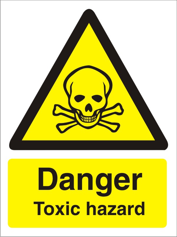 Warning Sign Toxic Hazard Adhesive Plastic 30 x 20 cm