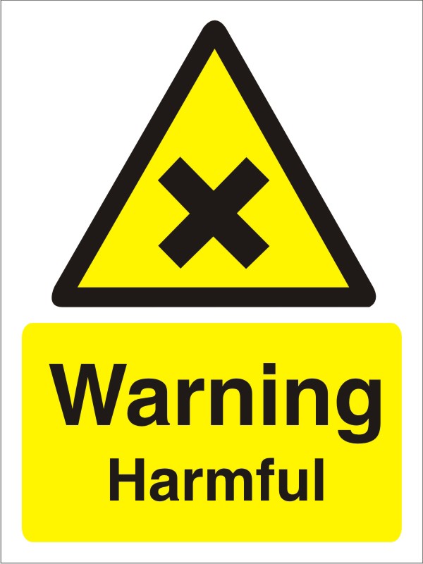 Warning Sign Harmful Adhesive Plastic 30 x 20 cm