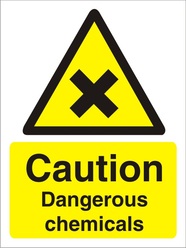 Warning Sign Chemicals Adhesive Vinyl 40 x 30 cm