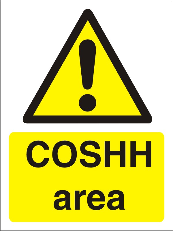 Warning Sign Coshh Area Adhesive Plastic 40 x 30 cm