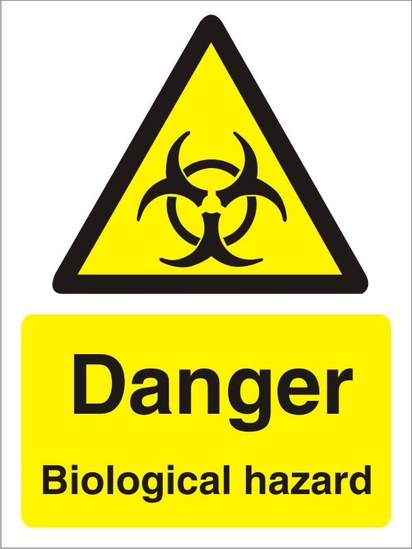 Warning Sign Biological Adhesive Plastic 20 x 15 cm