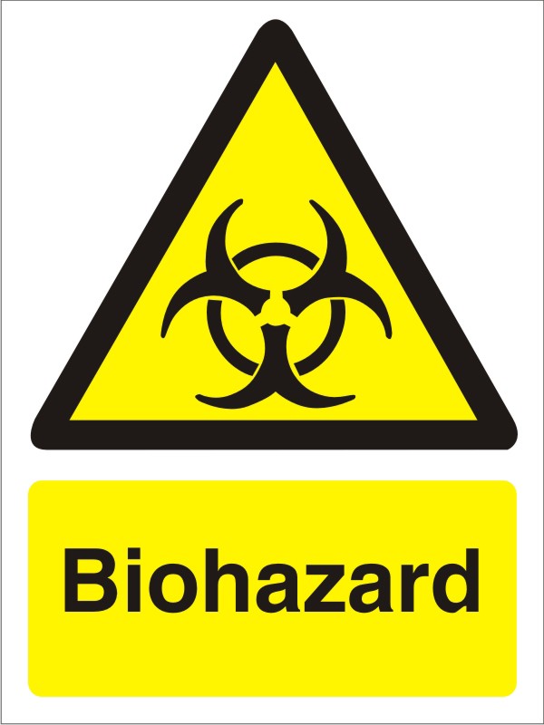 Warning Sign Biohazard Adhesive Plastic 30 x 20 cm